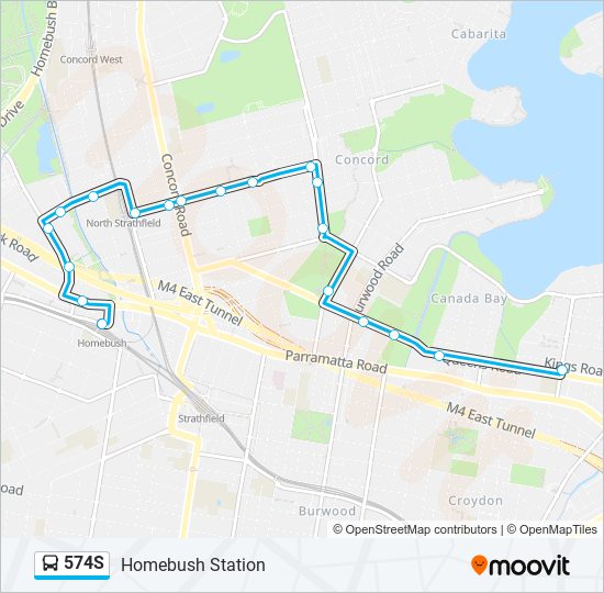 574S bus Line Map