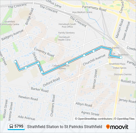 579S bus Line Map