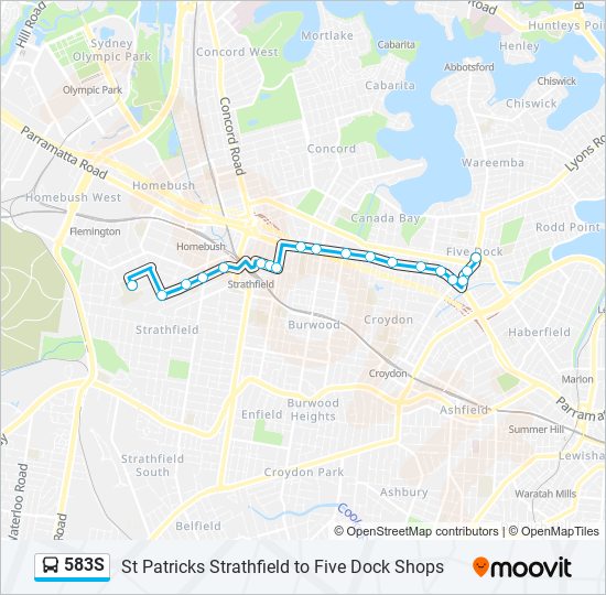 583S bus Line Map