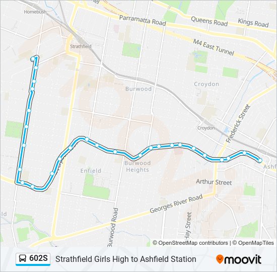 602S bus Line Map
