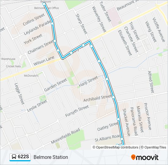 622S bus Line Map