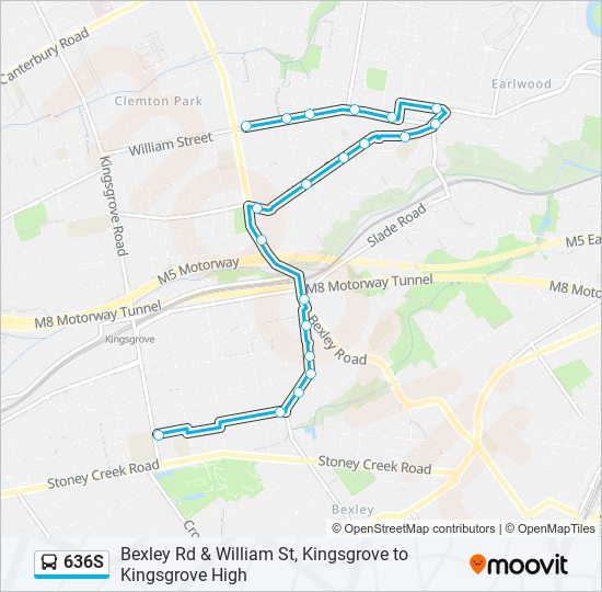 636S bus Line Map