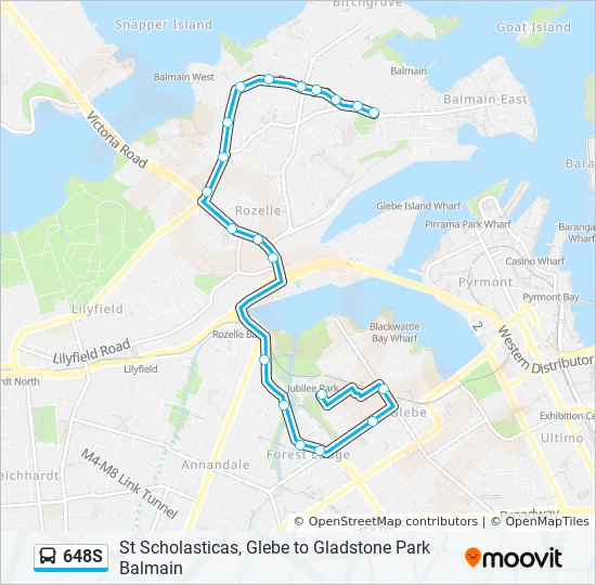 Boston Harborwalk Map Pdf 648S Route: Schedules, Stops & Maps - Balmain - Gladstone Park (Updated)