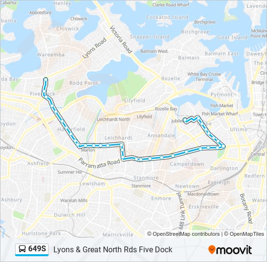 649S bus Line Map