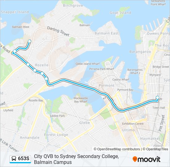 653S bus Line Map
