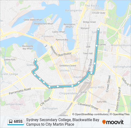 685S bus Line Map