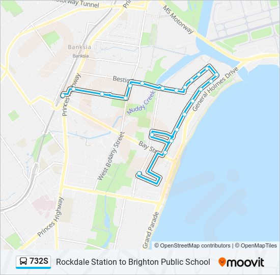 732S bus Line Map