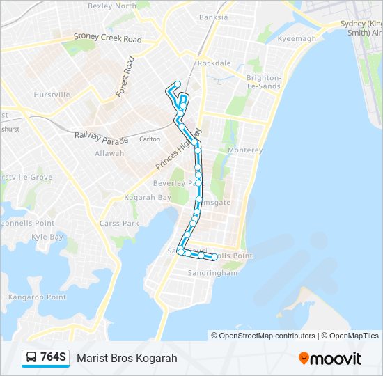 764S bus Line Map