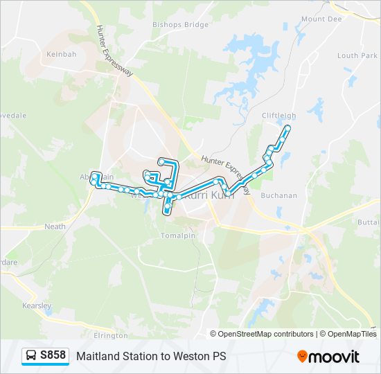 S858 bus Line Map