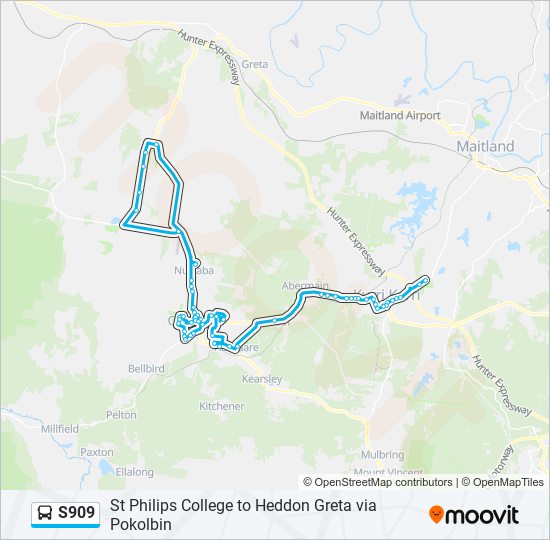 S909 bus Line Map