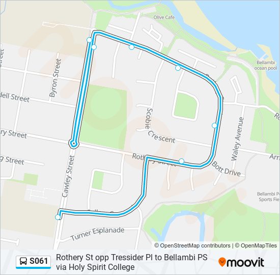 Mapa de S061 de autobús