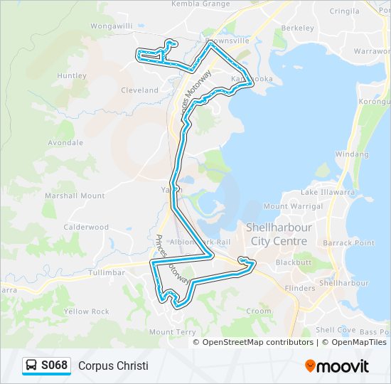 Mapa de S068 de autobús