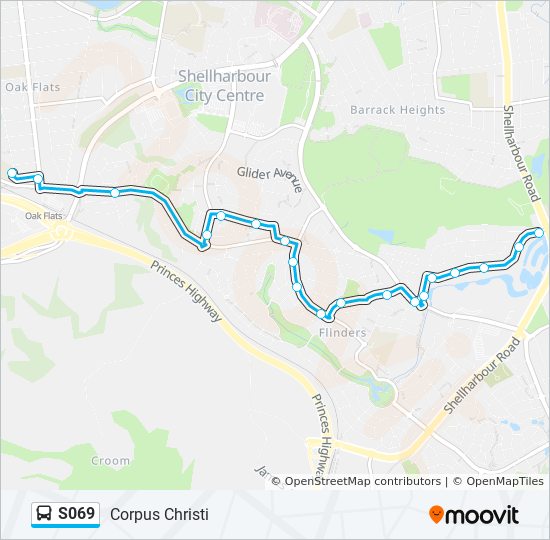 Mapa de S069 de autobús