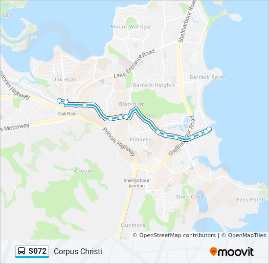 Mapa de S072 de autobús