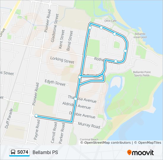 S074 bus Line Map