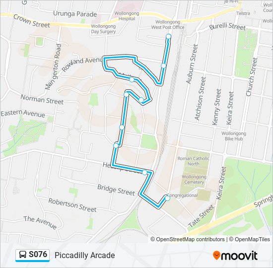 s076 Route Schedules, Stops & Maps Piccadilly Arcade (Updated)