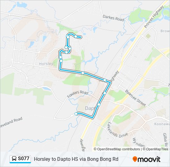 Mapa de S077 de autobús