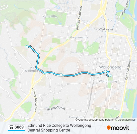 Mapa de S089 de autobús