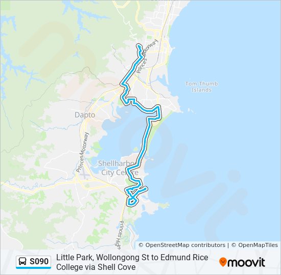 Mapa de S090 de autobús