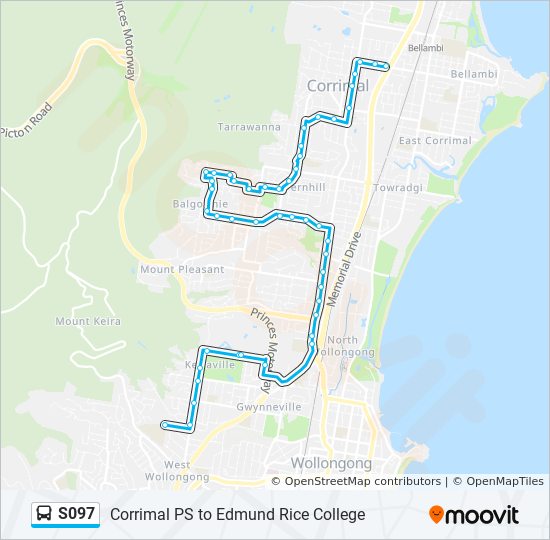 Mapa de S097 de autobús