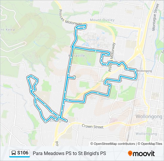 Mapa de S106 de autobús