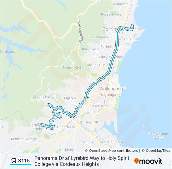 Mapa de S115 de autobús