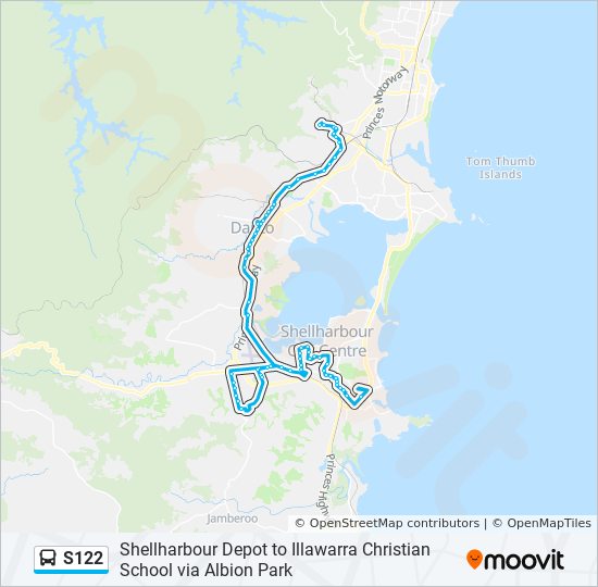 S122 bus Line Map