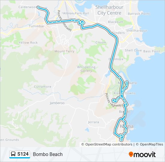 Mapa de S124 de autobús