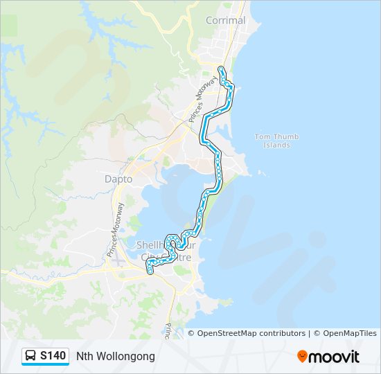 Mapa de S140 de autobús