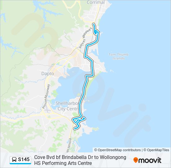 S145 bus Line Map