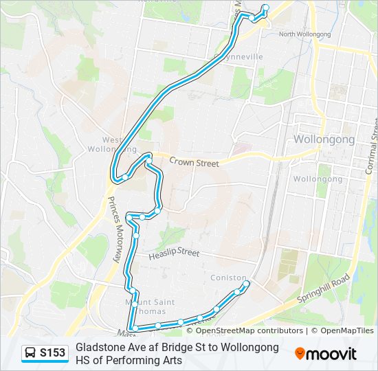 Mapa de S153 de autobús