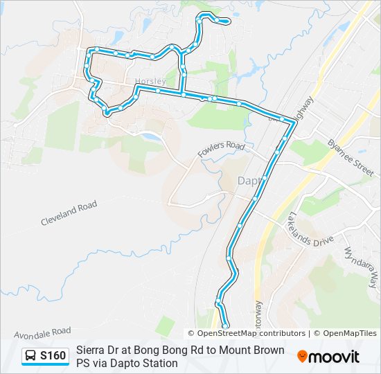 Mapa de S160 de autobús