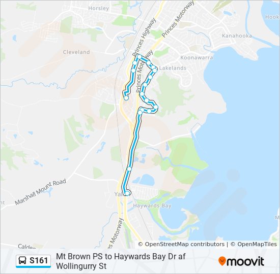 Mapa de S161 de autobús