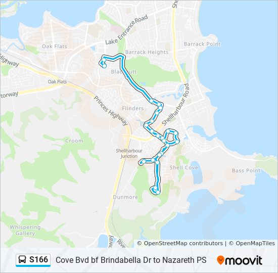 Mapa de S166 de autobús