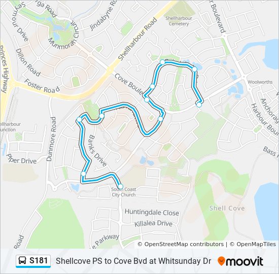 S181 bus Line Map