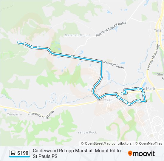 Mapa de S190 de autobús