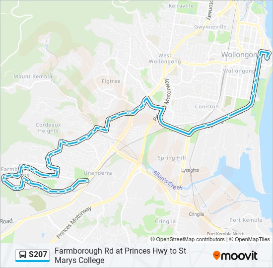 S207 bus Line Map