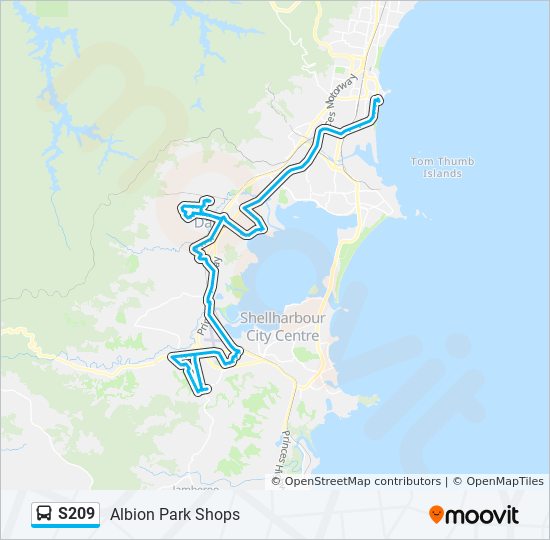 Mapa de S209 de autobús