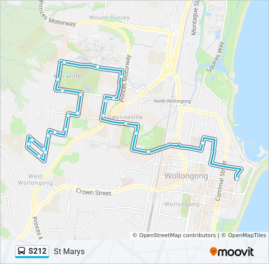 Mapa de S212 de autobús