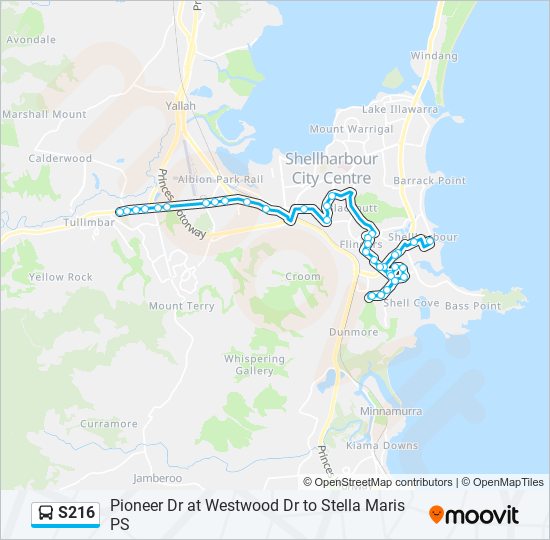 S216 bus Line Map