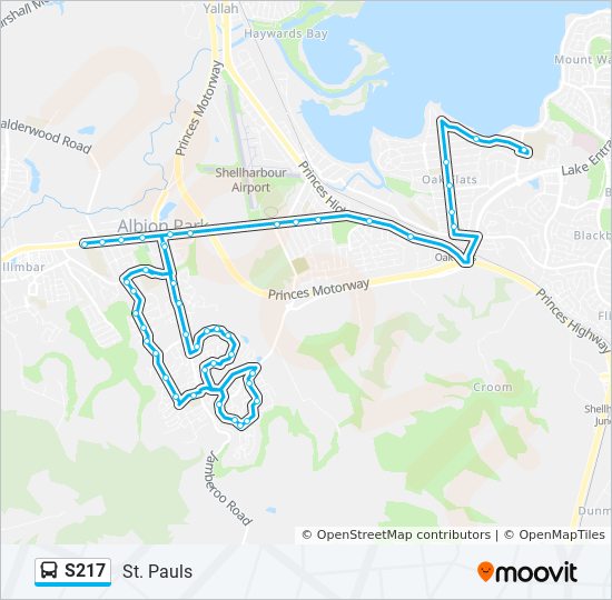 Mapa de S217 de autobús