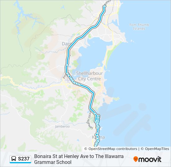 Mapa de S237 de autobús