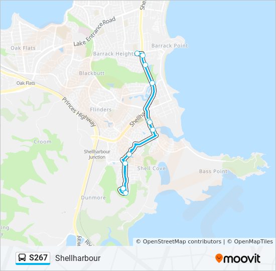 Mapa de S267 de autobús