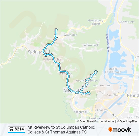 Mapa de 8214 de autobús