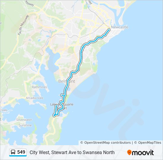 549 bus Line Map