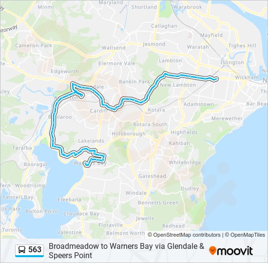 563 bus Line Map