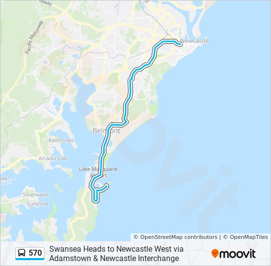 Mapa de 570 de autobús