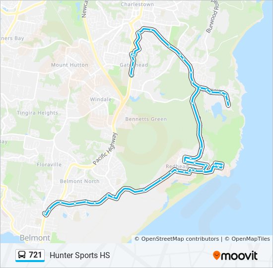 721 bus Line Map