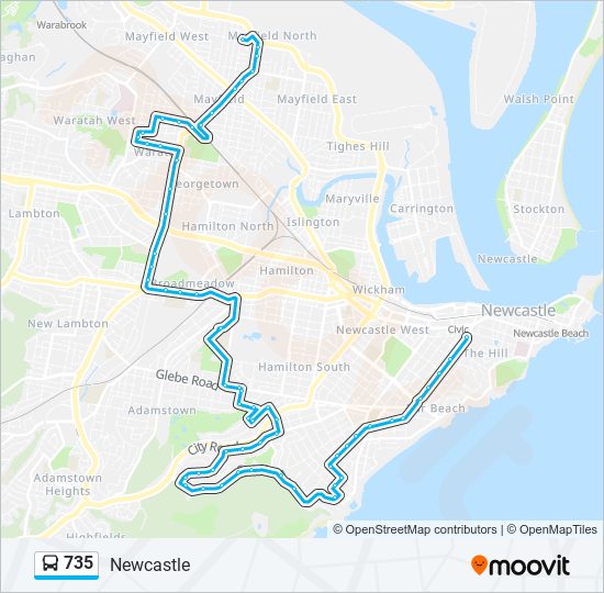 Mapa de 735 de autobús