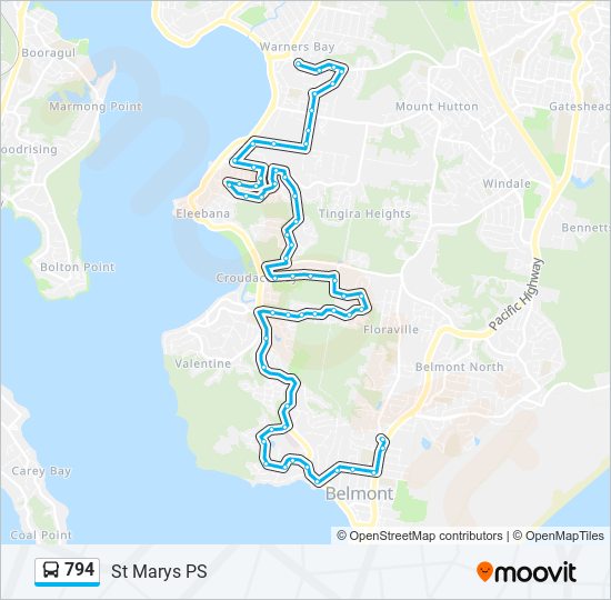 794 bus Line Map